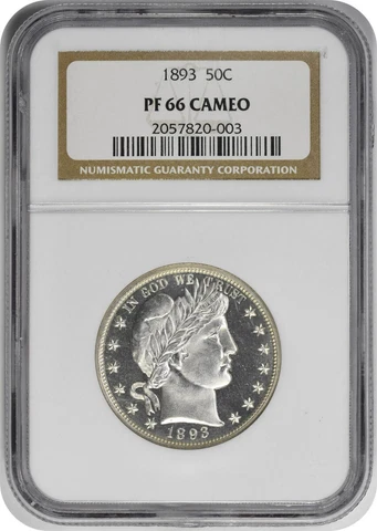 1893 Barber Silver Half Dollar PR66CAM NGC Cover