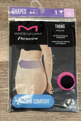 Tanga de encaje Maidenform Flexees suavizante ropa moldeadora fresca comodidad negra XL Foto 1 de 4