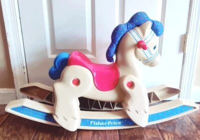 Vintage 1988 Fisher Price cavalo de balanço pônei brinquedo infantil anos 90 - Imagem 1 de 4