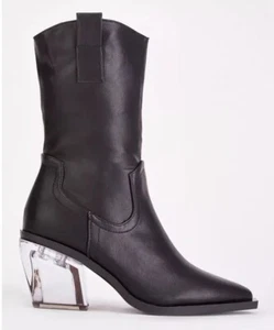 L.Day Cowboy Boots Size 6 Black Acrylic Heel - Picture 1 of 5