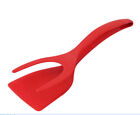 Plastic Silicone 2IN1 Spatula & Kitchen Tongs Clamp Pancake Fried Egg Parts E