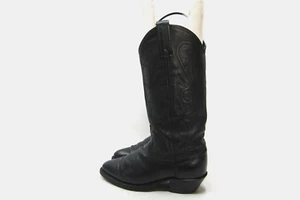 DAN POST Womens Size 6.5 M Black Leather Cowboy Western Boots - Picture 1 of 11