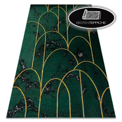 Moderne exklusive Teppiche "EMERALD" Marmor art deco, stilvoll glamour grün gold - Bild 1 von 4