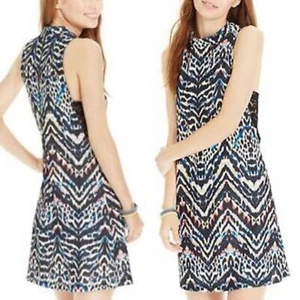 Material Girl Animal Print Lace Side Panel Shift Dress Black Sz L - Picture 1 of 11