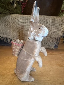 Antique Composition Easter Rabbit Candy Container Germany 8.5"Tall W/ Basket - Picture 1 of 6