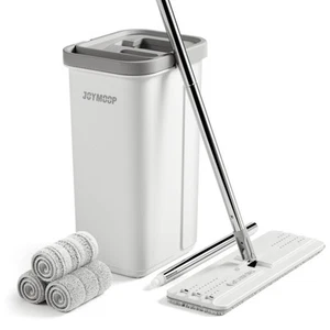 Mop and Bucket with Wringer Set, Hands Free Flat Floor Mop and Bucket, 60" Mo... - Picture 1 of 8