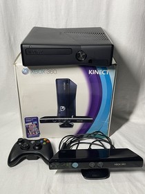 Microsoft Xbox 360 S 2010 4GB Gaming Console and Kinect *Complete In Box* Works