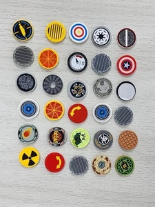 LEGO - LEGO Piastrelle rotonde 2 x 2 piatte stampate x 30 - 30 pezzi di piastrelle - Foto 1 di 3
