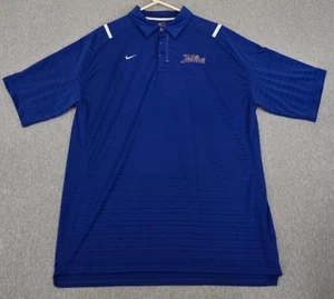 Nike Golf Dri Fit Polo Men’s Shirt Large Tulsa Nike Swoosh Blue TU - Picture 1 of 13