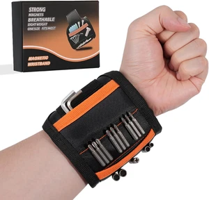 Magnetic Wristband for Tools Gifts, Tools Belt with 15 Powerful Magnets for Hold - Picture 1 of 12