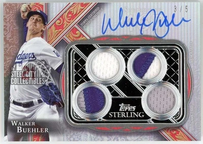Walker Buehler 2022 Topps Sterling Strikes Red Patch Autograph Card #STAR-WB 3/5 - Image 1 of 2