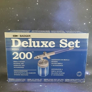 New Badger Airbrush Model 200-3 Deluxe Set Internal Mix Made in the USA Sealed - Picture 1 of 9