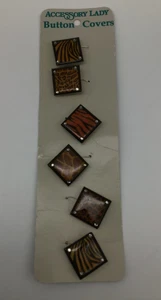 Accessory Lady Button Covers Set Of 6 Square Animal Prints With Rhinestones New - Picture 1 of 8