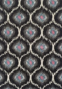 Black Circles Dots Curves Orbs Geometric Door Mat MG360 - Aprx 3' 3" x 5' 3" - Picture 1 of 1
