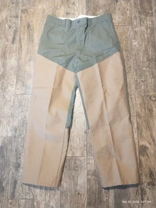 Vintage Rattlers Brand Brush Pants Mens 36x29 Snake Brush Guard Canvas Tan Green - Picture 1 of 3