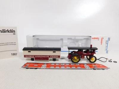 Märklin Mhi H0 1:87 1887 Kirmes-Lokomobil con Rimorchio Lindner Mint + Box # - Immagine 1 di 4