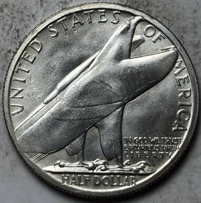 1936 Bridgeport 50c Commemorative Half Dollar. Attractive UNC Details, Cleaned - Image 1 of 2