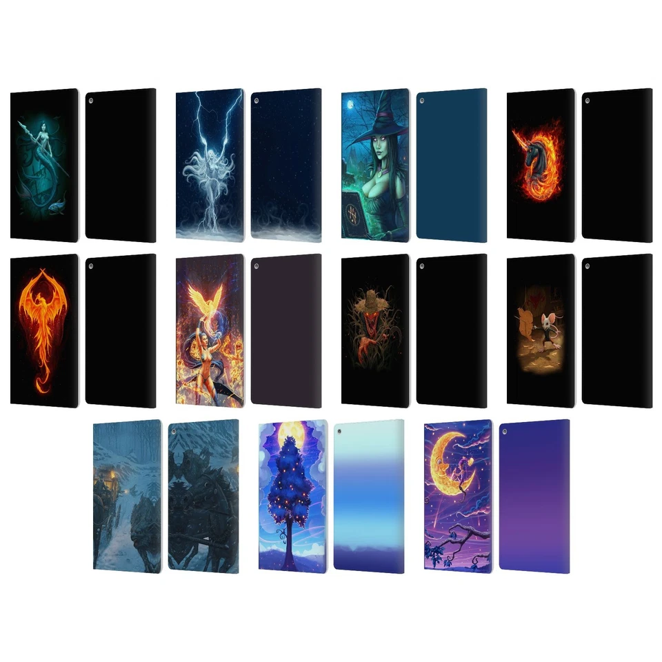 OFFICIAL CHRISTOS KARAPANOS DARK HOURS LEATHER BOOK WALLET CASE FOR AMAZON FIRE - Image 1 of 4