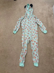 Disney Mickey Gingerbread Christmas One Piece PJs - Size 5/6 - Good Condition - Picture 1 of 3