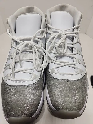 Nike Air Jordan 11 Retro Women Size 11.5 AR0715-100 White Metallic Silver Shoes - Image 1 of 4