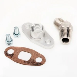 TRITDT Turbo Oil Return Flange Kit 45 deg -8AN flare Fits Garrett T3 T4 - Picture 1 of 3