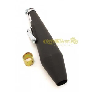 Terminale marmitta scarico moto epoca replica Norton acciaio nero universale - Foto 1 di 4