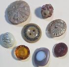 Lot de boutons en verre antique différents styles, tiges ; unique, tas spécial !