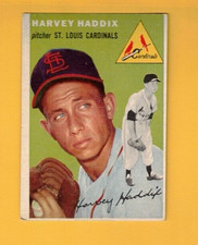 HARVEY HADDIX  1954 TOPPS #9  CARDINALS  VG  NO CREASE