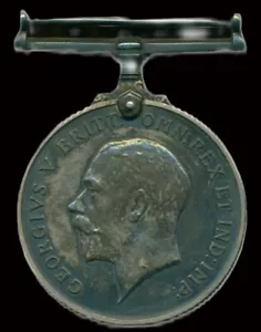 GROSSBRITANNIEN ECHTER WELTKRIEG 1. WWI KRIEG SILBERMEDAILLE 1914-1918 GERORGE V BENANNT - Bild 1 von 2