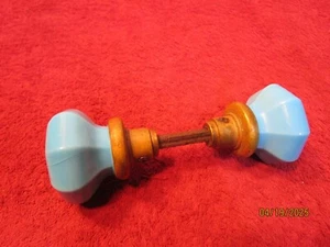 Antique Pair Blue Milk Glass Door Knobs Doorknkobs 2 Inch Retro House Salvage - Picture 1 of 6