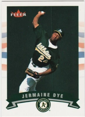 JERMAINE DYE 2002 FLEER TIFFANY 5/200 SP PARALLEL CARD # 344 OAKLAND ATHLETICS - Image 1 of 2