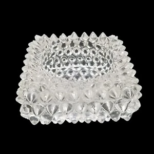 Vintage Fenton Salt Cellar Clear Hobnail Votive Holder  Decorative Bumpy Glass - Picture 1 of 6
