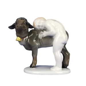ROSENTHAL Porzellanfigur Spielkameraden Knabe mit Lamm K355 Albert Caasmann - Picture 1 of 12