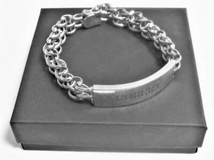 MENS VINTAGE HEAVY STERLING SILVER BRACELET - Picture 1 of 4