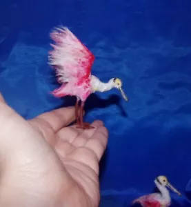 Roseate Spoonbill bird MADE ORDER OOAK 1:12 Miniature Dollhouse handmade realist - Picture 1 of 8