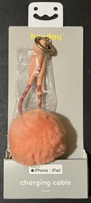 heyday 6" Lightning to USB-A Pom Pom Keychain Charging Cable MFi-Certified - Image 1 of 2