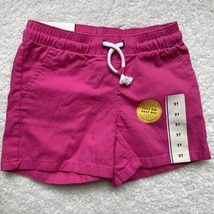 Cat & Jack Toddler Girls Shorts Size 2T Pull On Twill Pink NWT - Picture 1 of 4
