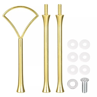 Cake Stand Hardware Cupcake Dessert Appetizer Plate Fitting 3 Tier FAN Gold - Image 1 of 4