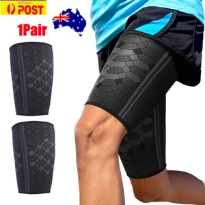 1Pair Thigh Compression Sleeve Leg Brace Relief Hamstring Swelling Quadriceps AU - Picture 1 of 20
