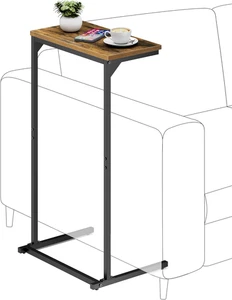 TUTOTAK C Shaped End Table, Tv Tray, Small Side Table, 28.7 Inch Tall Couch Tabl - Picture 1 of 12