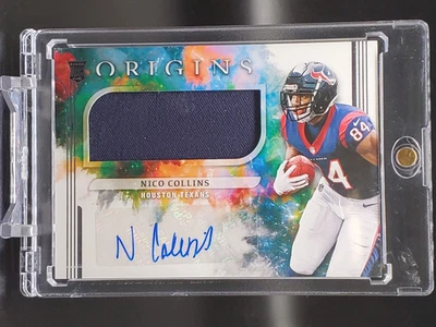2021 Panini Origins Nico Collins RC Relic Auto Houston Texans 179 - Image 1 of 2
