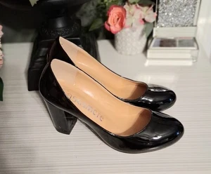 Castamere Womens Black Patent Leather High 👠 Heels Size 7 37 - Picture 1 of 7
