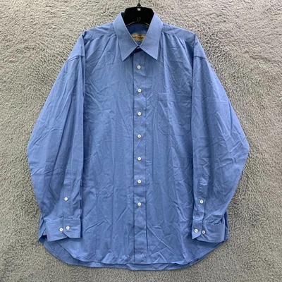 Рубашка мужская PAUL STUART размер 17/35 на пуговицах XL синяя - Изображение 1 из 4