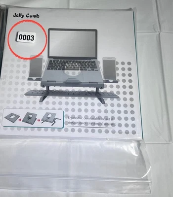 Soporte ajustable para portátil Jelly Peb - 9 niveles de altura, elevador portátil plegable. Foto 1 de 4