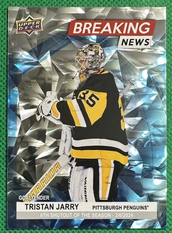 2024-25 Upper Deck Breaking Refractor BN-7 Tristan Jarry Pittsburgh Penguins - Image 1 of 4
