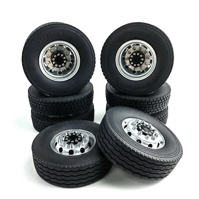 Llanta de aluminio Beadlock llantas delanteras y traseras con neumáticos 1/14 Tamiya 6*6 camión tractor nuevo Foto 1 de 4