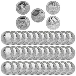 2016 UNITED STATES SILVER PROOF ATB PARKS QUARTER ROLL $10 FACE VALUE Make Offer - Picture 1 of 1