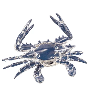 Glass Crab Figurine Handcrafted Coastal Ocean Decor Borosilicate Sea Art - Picture 1 of 3