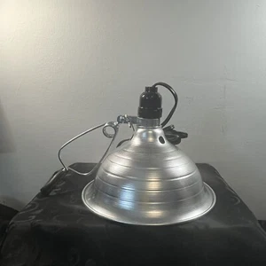 Clamp Lamp - Portable Lamp Silver Adjustable Swing Arm Light 8" Wide - Picture 1 of 3