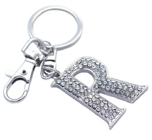English Alphabet Letter Initial R Purse Charm Key Chain Birthday Gift k3001R - Picture 1 of 3